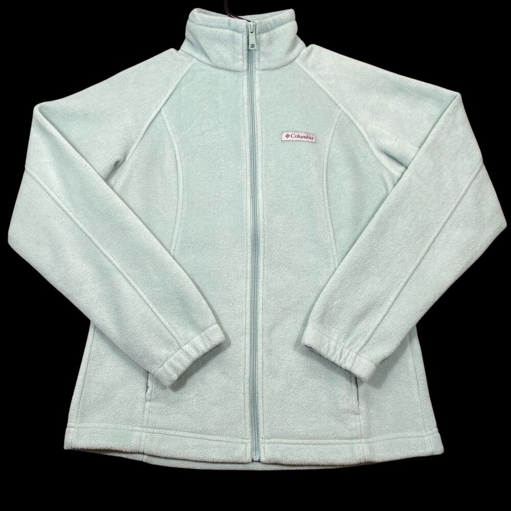 Columbia Womens Mint Green Full Zip Fleece Jacket Size Small Polyester Winter